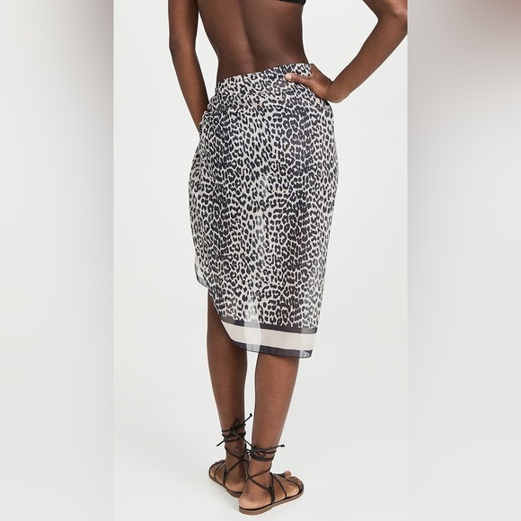 Solid & Striped Pareo Leopard Print Polyester Wrap Coverup Sarong Scarf NWT OS - Picture 3 of 12